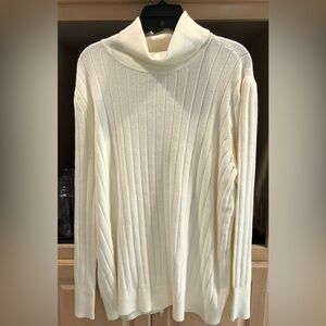 Talbots Cream Ribbed Turtleneck Sweater Sz. 3X